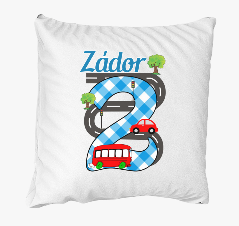 Közlekedés autók szülinapi gyerek párna