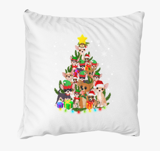 Chihuahua karácsonyfa párna
