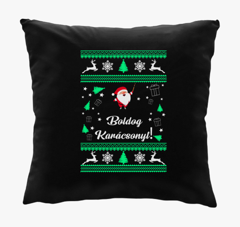 Boldog karácsonyt karácsonyi mintás párna