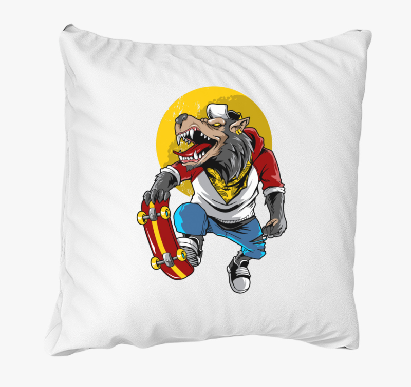 Gördeszkás farkasember párna