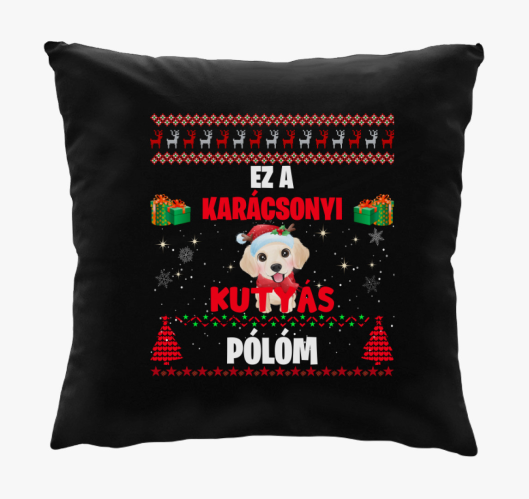 Ez a karácsonyi kutyás párnám...