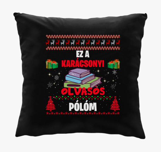 Ez a karácsonyi olvasós párnam...
