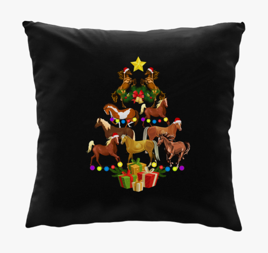 Lovas karácsonyi párna