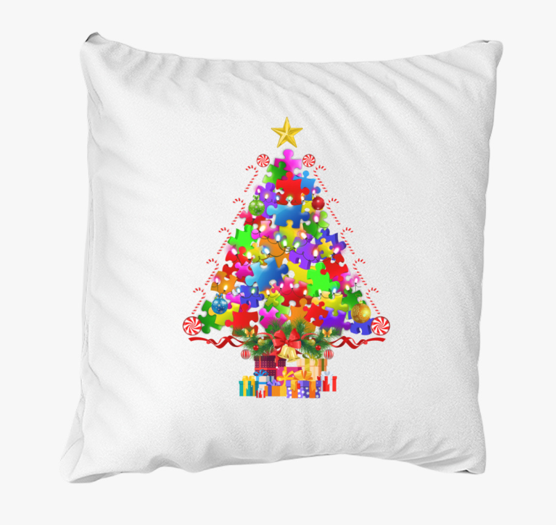 Puzzle karácsonyfa párna