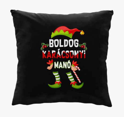 Boldog karácsonyi manó párna...