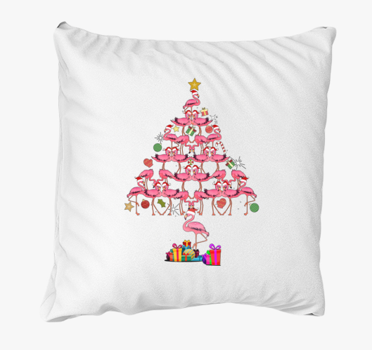 Flamingós karácsonyfa párna
