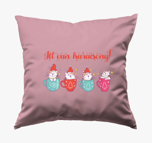 Itt van karácsony macskás párn...