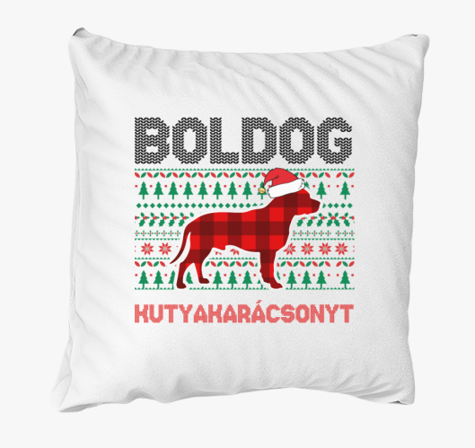 Boldog kutyakarácsonyt párna