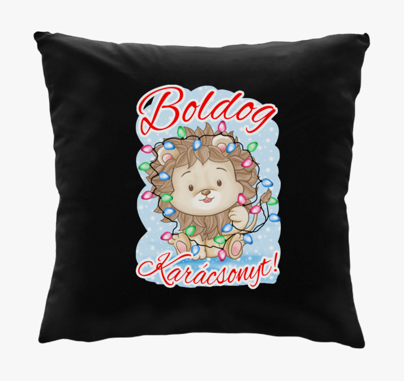 Boldog Karácsonyt kis oroszlán gyerek párna