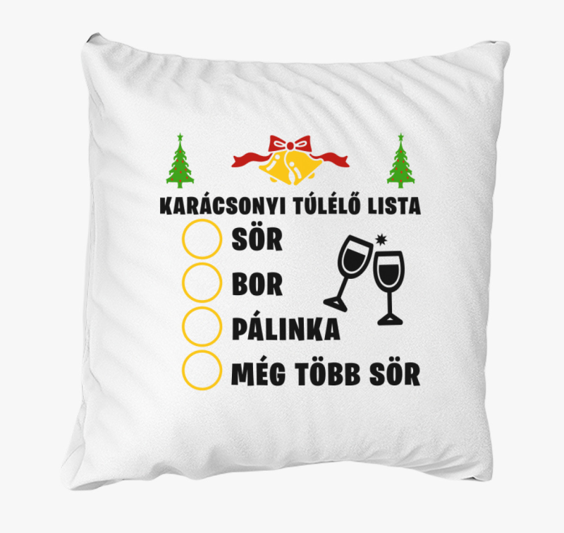 Karácsonyi túlélő lista párna