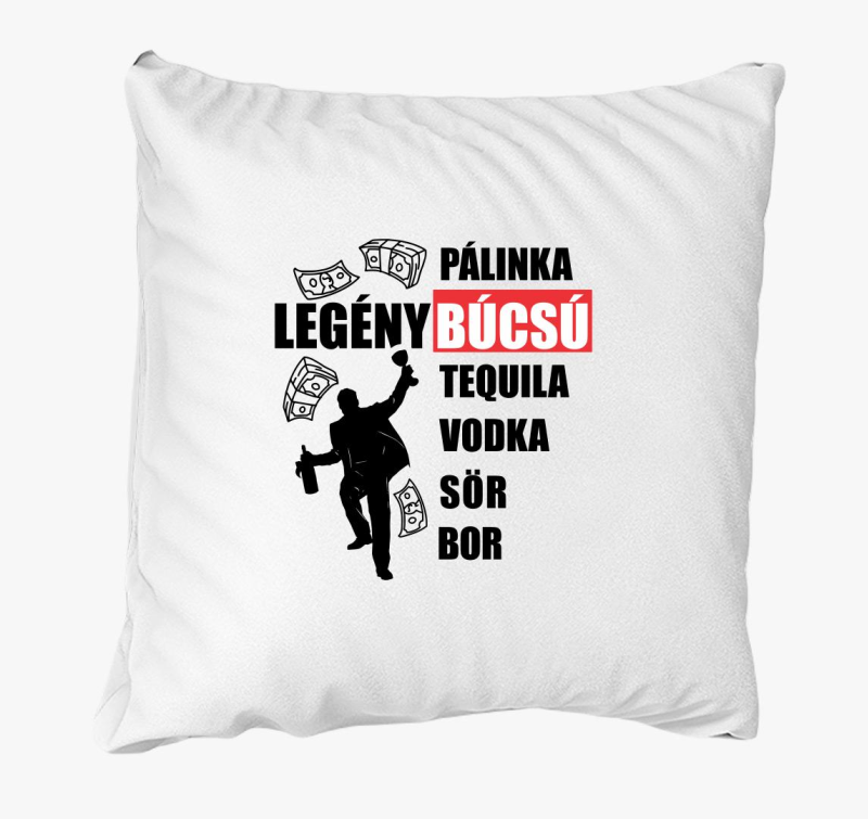 Legénybúcsú italokkal párna