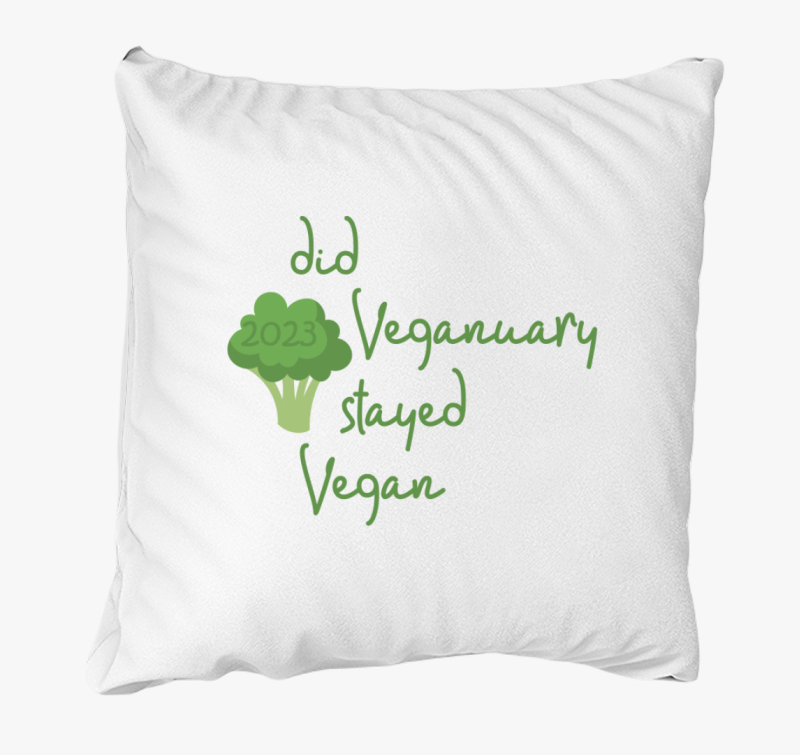 Did Veganuary 2023 brokkolis (zöld betűs) párna