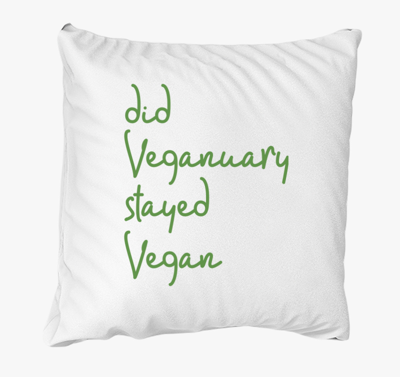 Did Veganuary (dőlt zöld betűs) párna