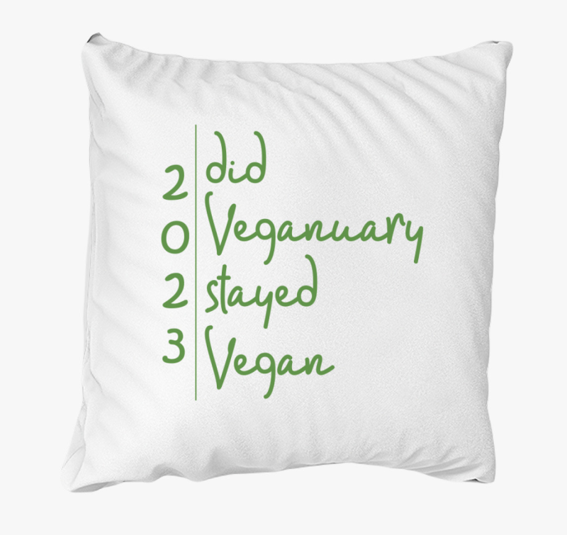 Did Veganuary 2023 (dőlt zöld betűs) párna
