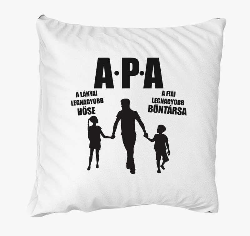 Apa lánya és fia gyerekekkel párna