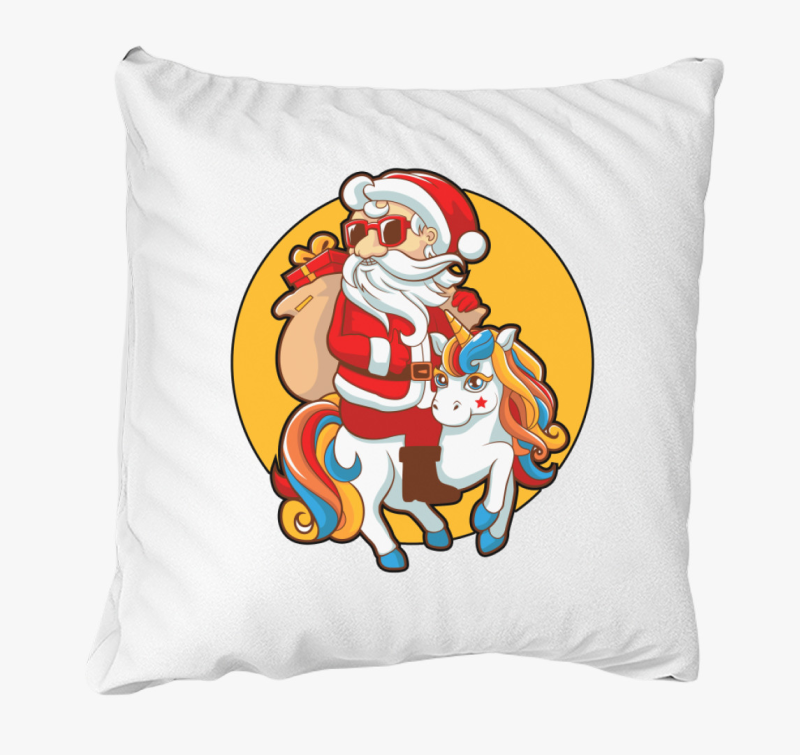 Télapó az unikornison párna