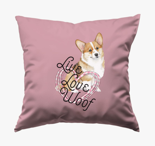 Corgi szivecskés párna