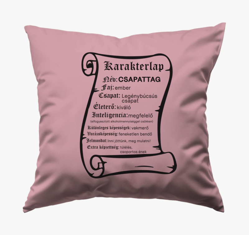 Karakterlap csapattag párna