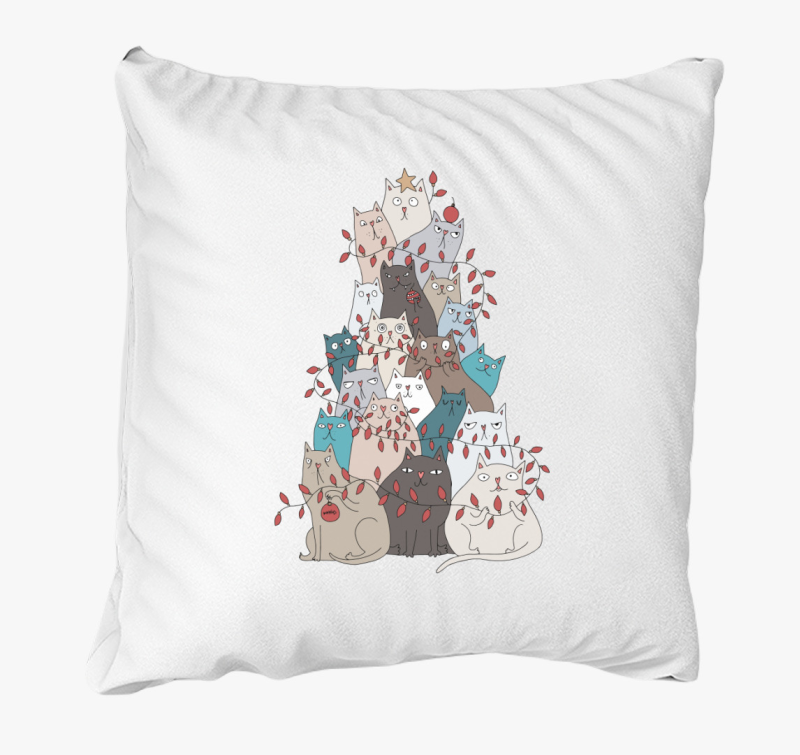 Macskarácsonyfa párna