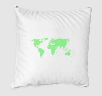 Pontozott zöld világtérkép párna
