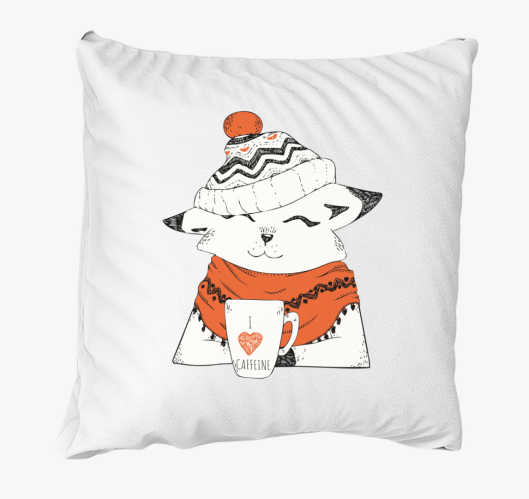 Winter cat caffeine párna