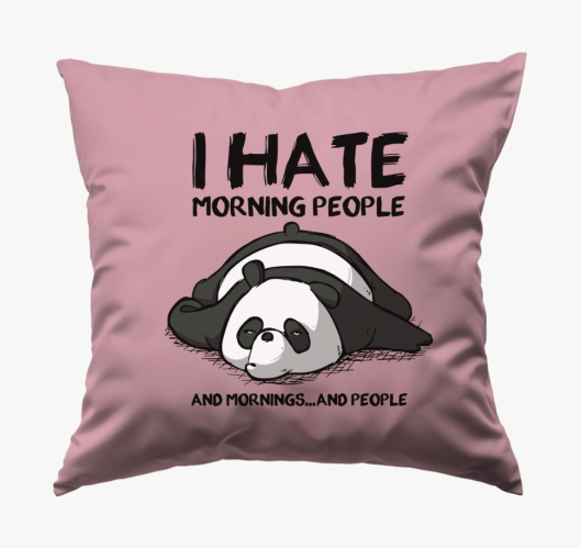 I hate morning people párna