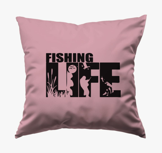 Fishing life feliratú párna