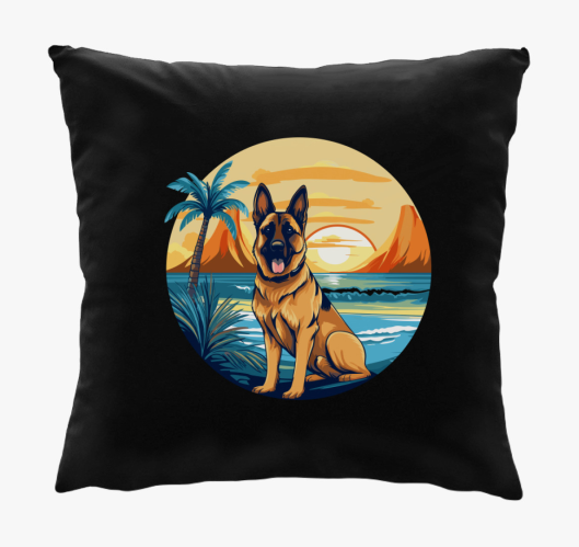 Németjuhász sunset párna