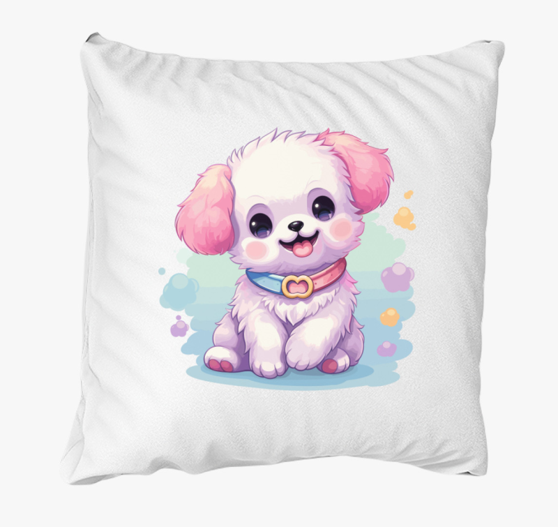 Kis fehér kutyus párna