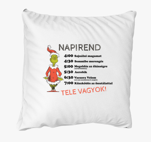 Grinch napirend párna