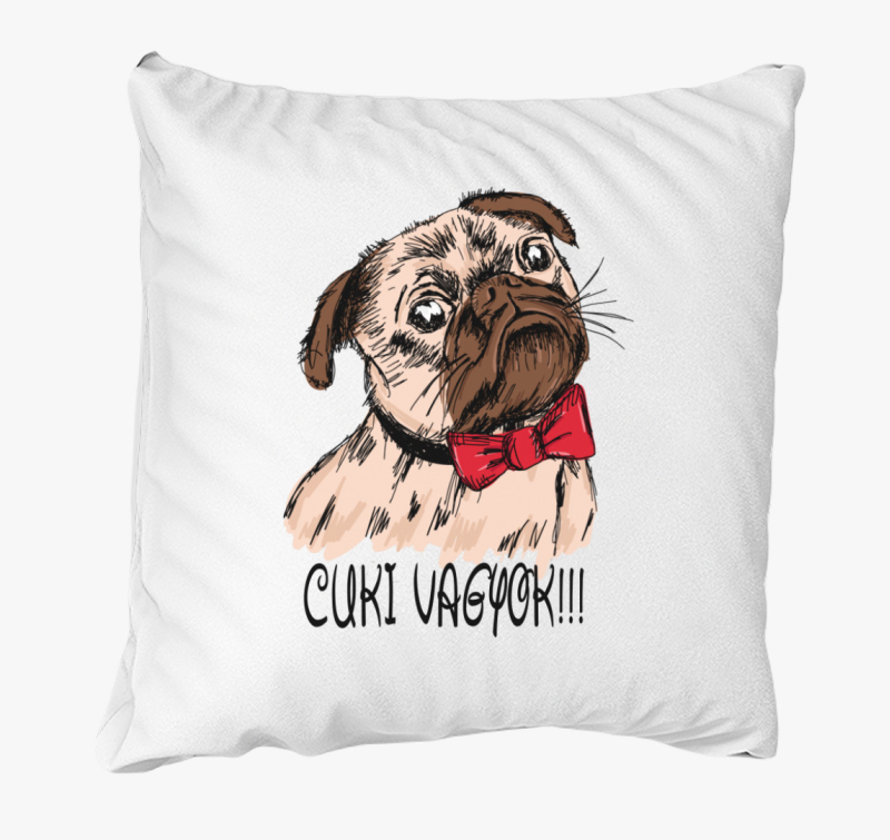 Cuki vagyok Mopszos párna