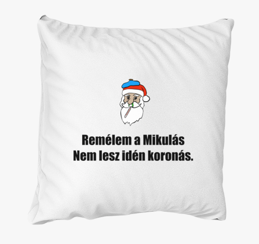 Koronás Mikulás párna