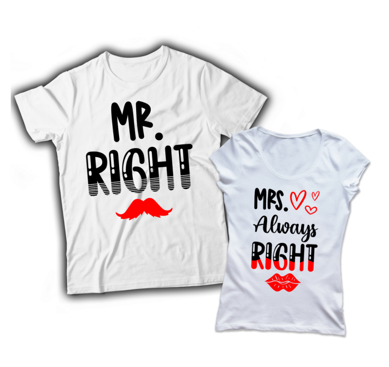Mr. right és Mrs. always right páros póló