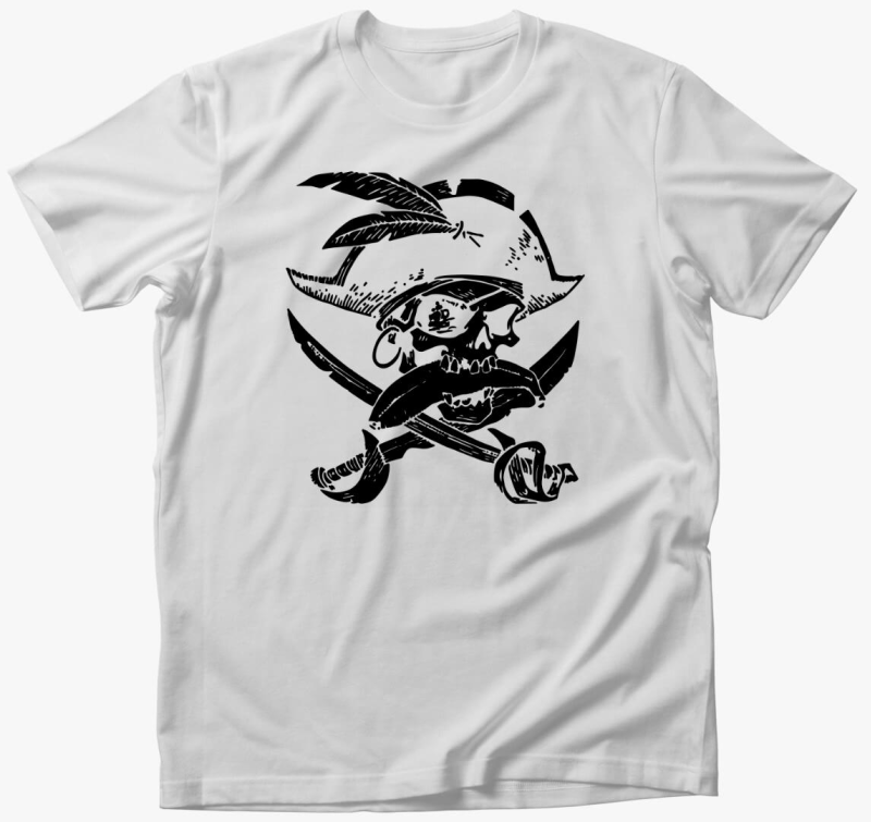 Pirate skull silhouette póló