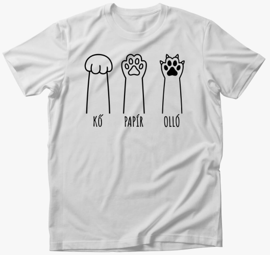 Kő papír olló macska póló