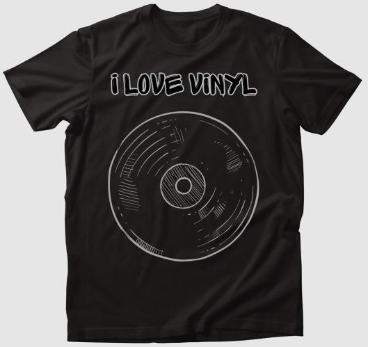 I Love Vinyl feliratos póló