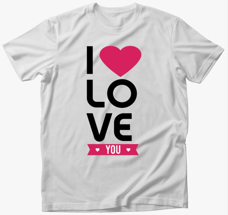 ILoveYou felirat póló