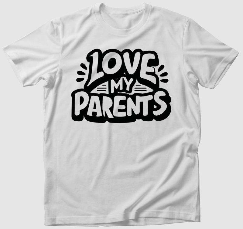 Love my Parents fekete póló