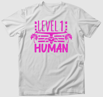 Level 1 Human pink póló