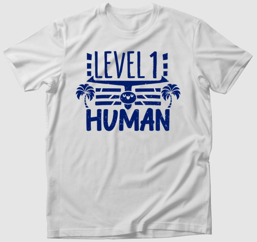 Level 1 Human kék póló