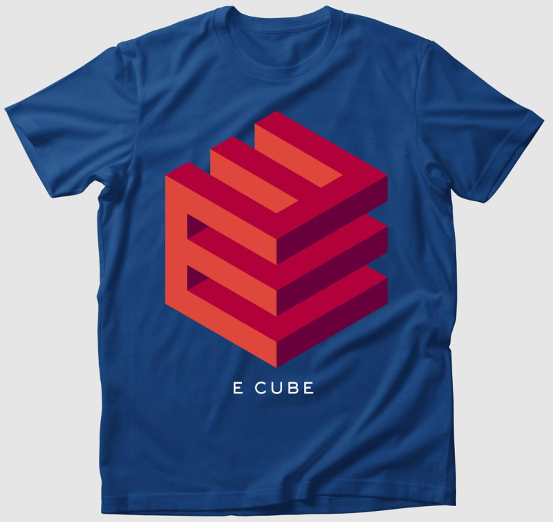 E cube kocka design póló