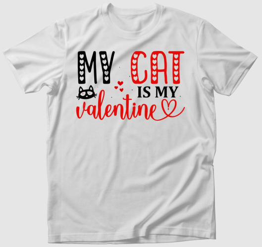 My cat is my Valentine2 póló ...