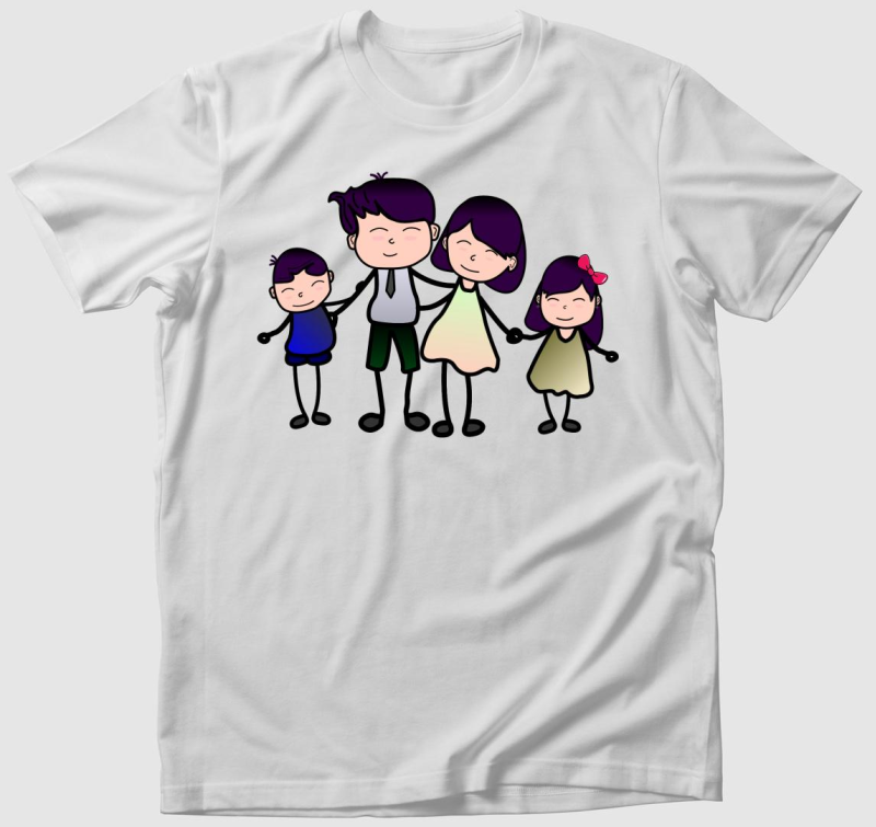 4 fős család póló