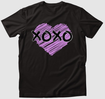 XOXO feliratos, lila mintás póló