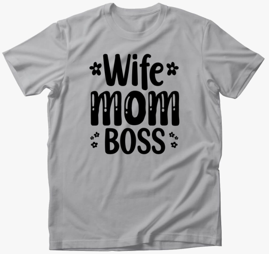 Wife Mom Boss virágos póló
