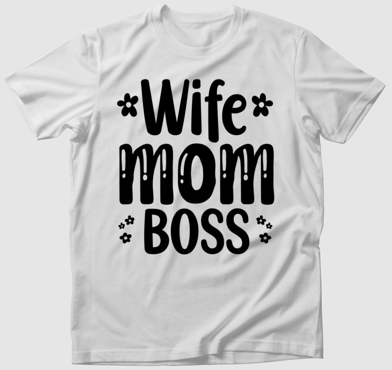 Wife Mom Boss virágos póló