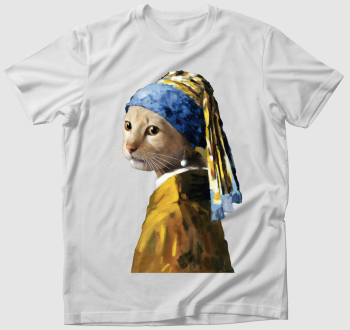 Cat with pearl earring póló