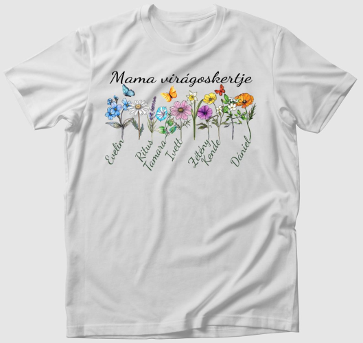 Mama virágoskertje póló