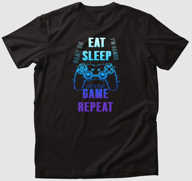 Eat sleep play game repeat póló