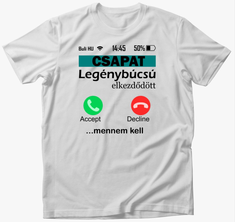 Telefonos legénybúcsús csapat póló